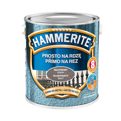 farba na rdzę   Hammerite Prosto na Rdzę Młotkowy Szary 2,5L